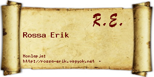 Rossa Erik névjegykártya